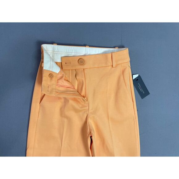NWT Tommy Hilfiger Pastel Orange High Rise Suit Dress Slack Wide Leg Pants SZ 2 - Picture 3 of 6